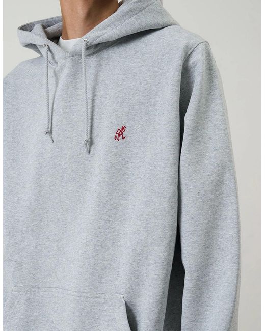 Gramicci Gray One Point Hooded Sweatshirt for men