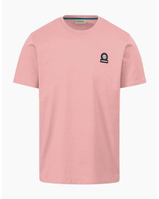 Sandbanks Pink Mercerised Badge T-Shirt S1-26 Dusty for men
