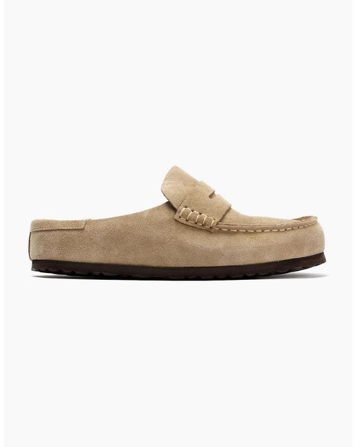 Birkenstock Clogs Natural Birkenstock Naples Suede Taupe Regular Clogs