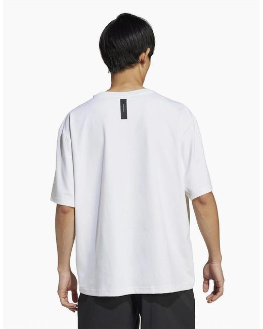 Adidas White Z.N.E. Loose Fit T-Shirt for men
