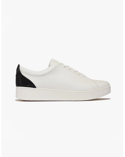 Fitflop White Rally Crystal-Backtab Trainers