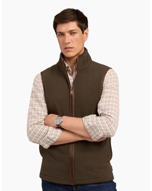 Holland Cooper Black Country Fleece Gilet Khaki for men
