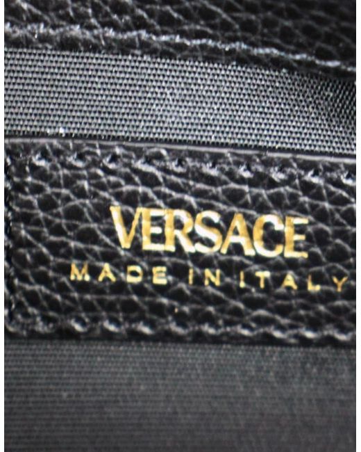 Versace Blue Virtus Leather Long Wallet