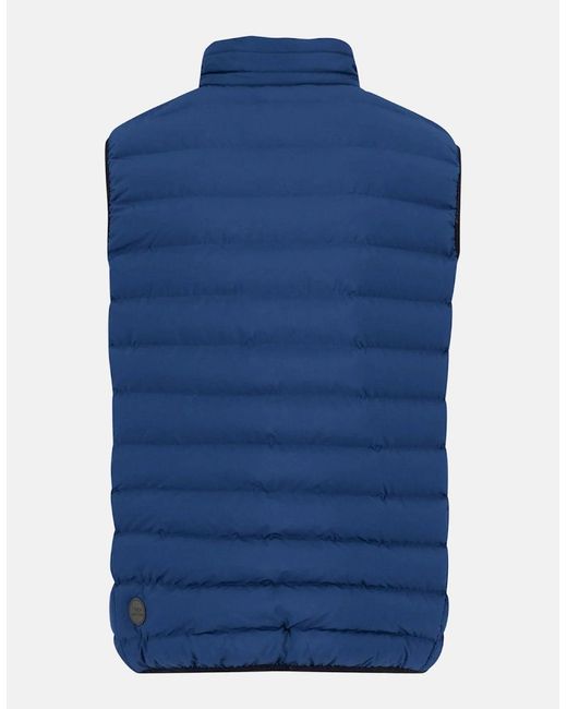 Fynch-Hatton Blue Stand Collar Light Weight Vest Harbour for men
