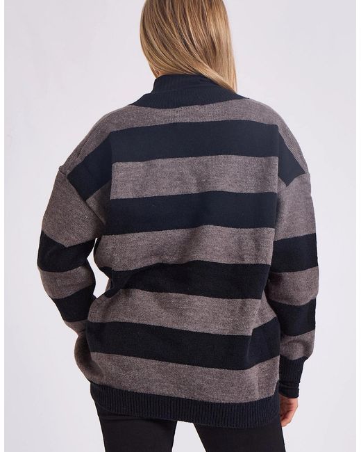 Gini London Blue Wide Stripe Oversized Jumper