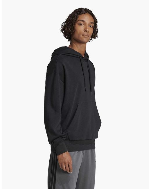 Adidas Blue Hooded Neck Oversize Fit Sweatshirt With Kangaroo Pocket for men