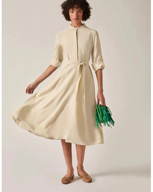 James Lakeland Natural Cream Tie-Waist Midi Dress