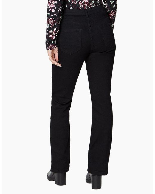Dorothy Perkins Black Ladies Comfort Stretch Petite Bootcut Jeans