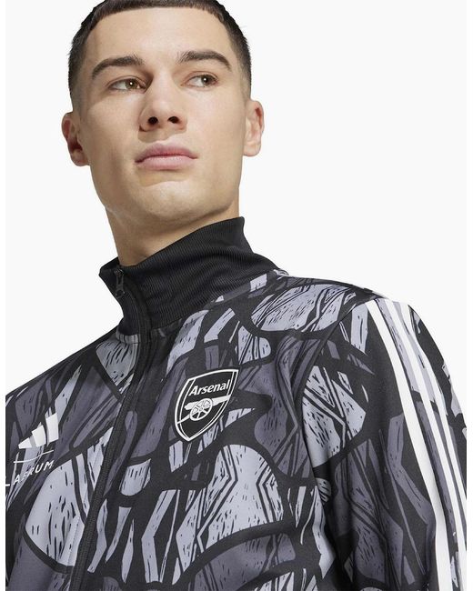 Adidas Blue Arsenal Tiro Mock Neck Full Zip Long Sleeve Track Top for men