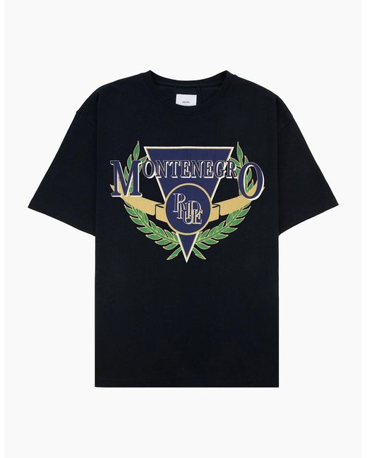 Rhude Black Montenegro Regatta Tee Vintage for men