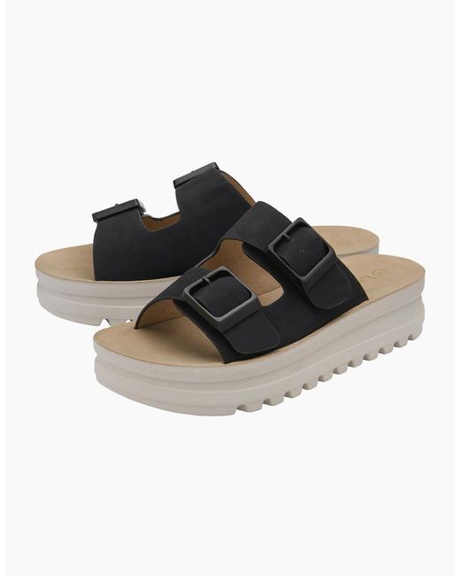 Lotus Black Volos Flatform Sandals
