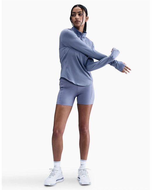 Nike Blue Swift 1 4 Zip Running Top