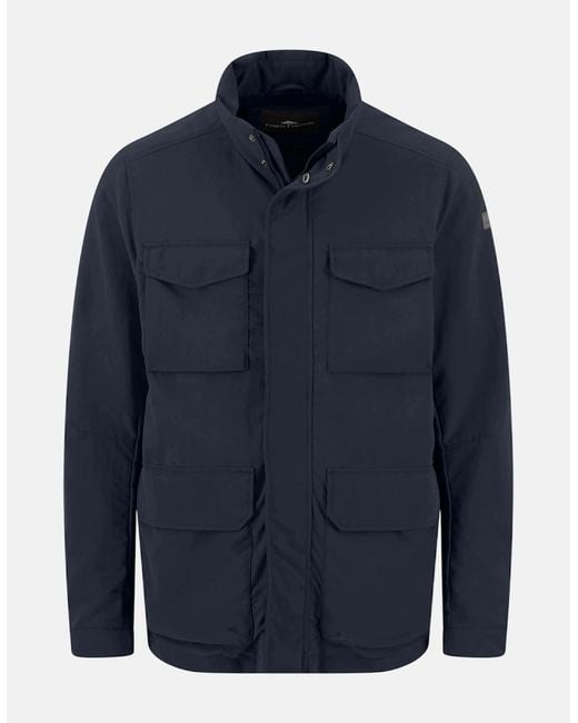 Fynch-Hatton Blue Stand Collar Field Jacket Dark for men