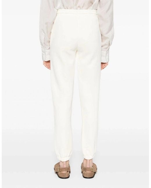 Moncler White Archive Logo Joggers