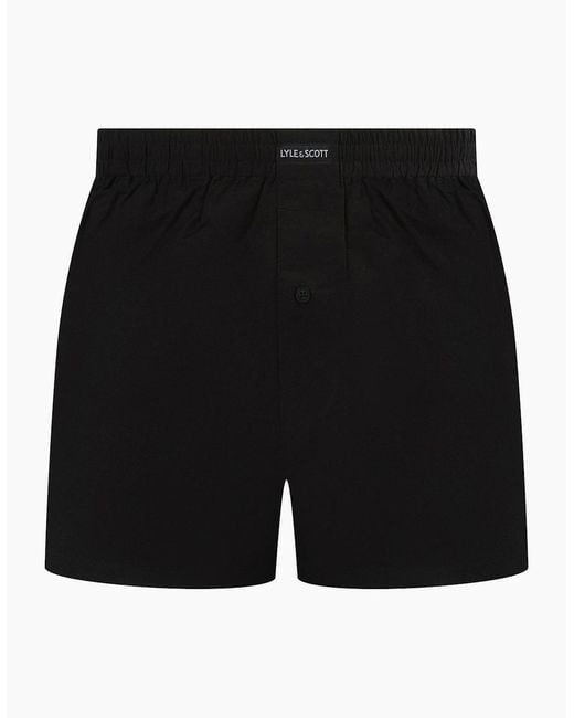 Lyle & Scott Black Woven Boxer for men