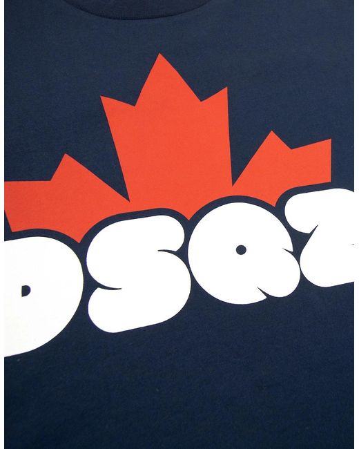DSquared² Blue Dsq2 Logo Print Cool T Shirt 478 for men