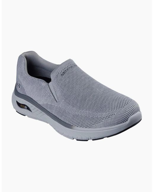Skechers Gray Arch Fit Crosser Locke Polyester Trainers for men