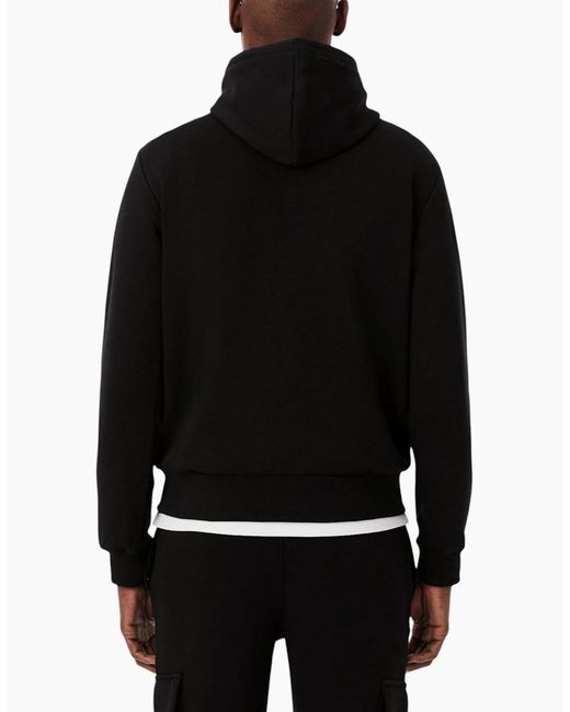 Lacoste Black Fleece Hoodie Organic Cotton Pullover Classic Fit Sportswear Hooded for men