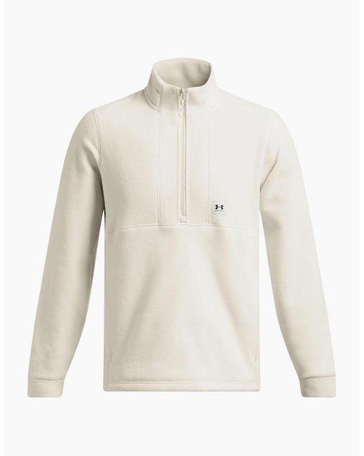 Under Armour White Funnel Neck High Collar Long Sleeve Warm Sweatshirt for men
