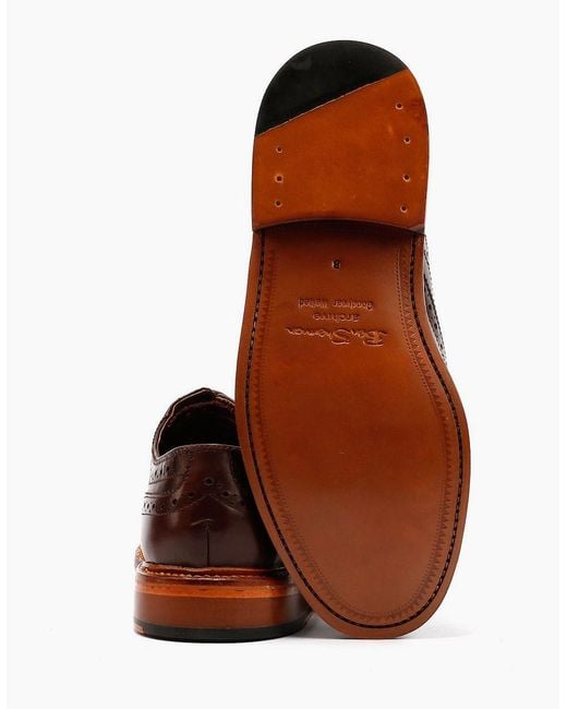 Ben Sherman Brown Sugarman Brogue Leather Mocha Lace-Up Shoes for men