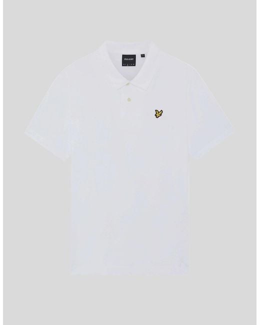 Lyle & Scott White Relaxed Cotton Jersey Polo Shirt for men