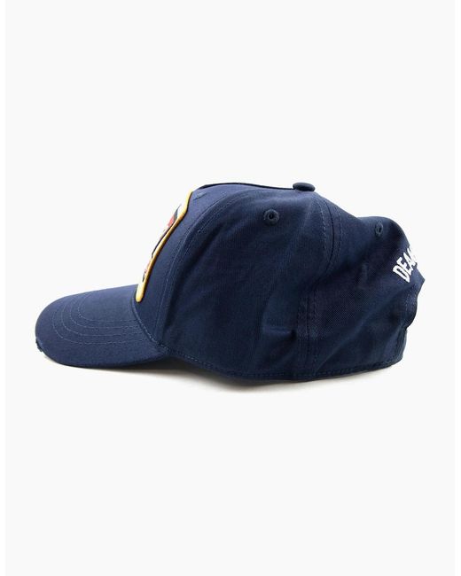 DSquared² Blue Dsquared Riders Cap for men