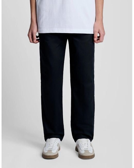 Lyle & Scott White Straight Leg Cotton Trousers for men