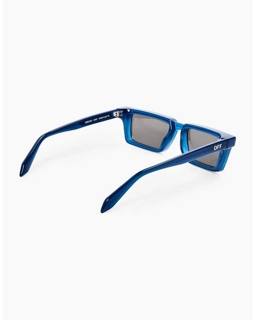 Off-White c/o Virgil Abloh Blue Tyler Rectangle Full Rim Sunglasses for men