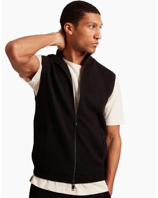 Ted Baker Black Terince Zip Through Funnel Neck Gilet for men