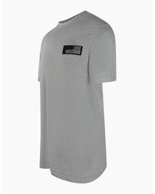 Love Moschino Gray Block Logo T-Shirt for men