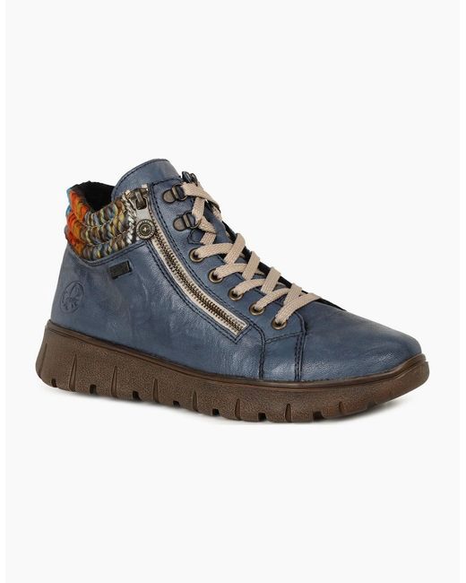 Rieker Blue Oxbridge Ankle Boots