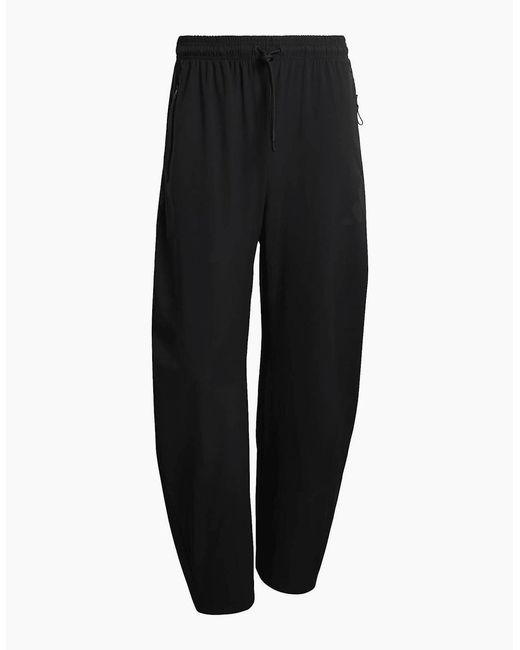Adidas Black Z.N.E. Solid Patterned Wide Track Pants for men