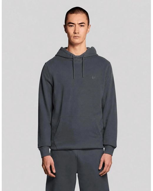 Lyle & Scott Blue Superfine Cotton Loopback Hoodie for men