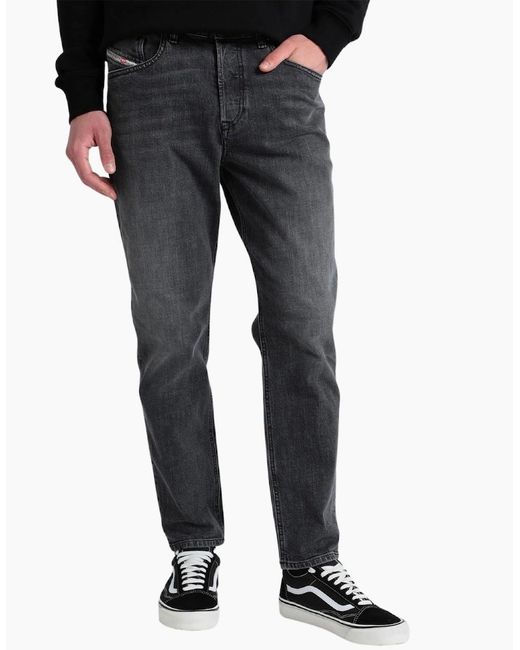 DIESEL Gray D-Fining Tapered Fit Wash Denim Jeans for men