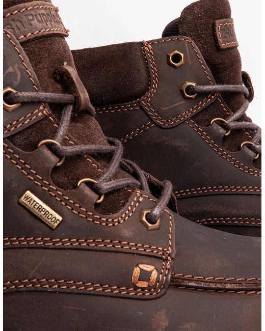 Hush Puppies Brown Palmer Hiking Boots for men