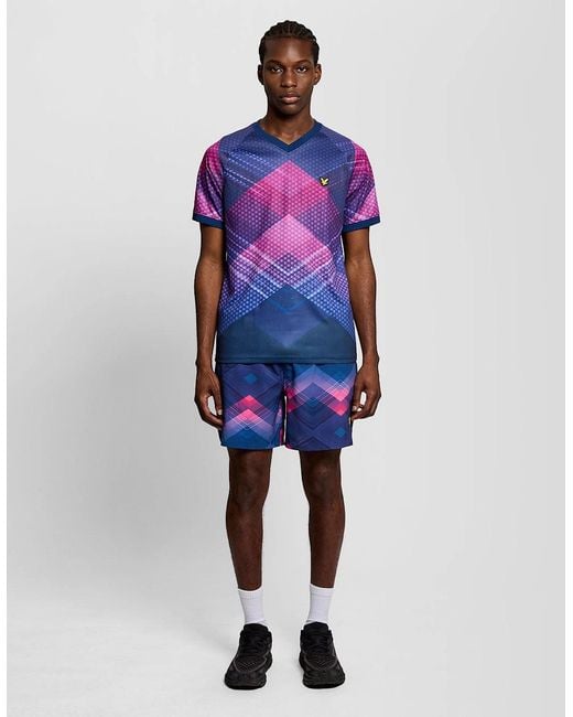 Lyle & Scott Purple Sports Chevron Football T-Shirt for men