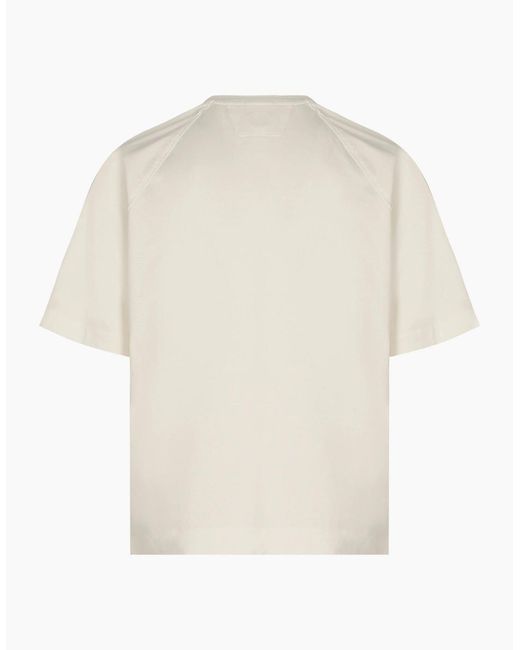 C P Company White 30/2 Heavy Cotton Lens T Shirt for men