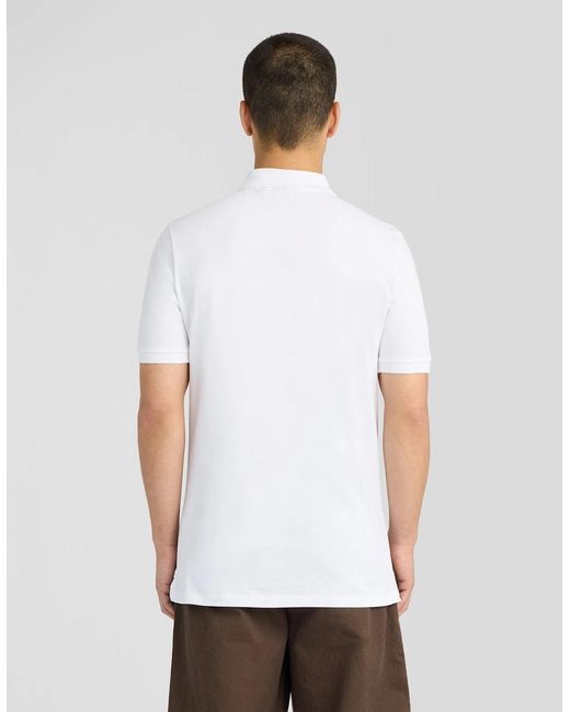 Lyle & Scott White 1/4 Zip Short Sleeve Polo Shirt for men