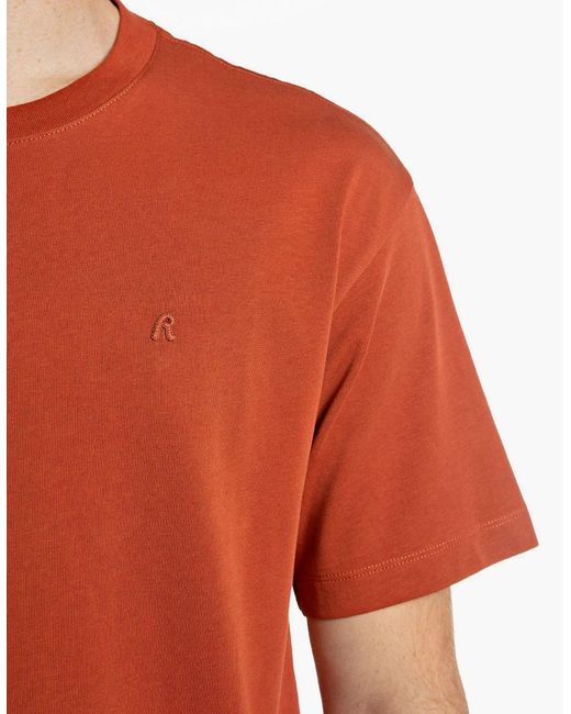 Replay Orange R Logo Crew Neck T-Shirt Rust for men