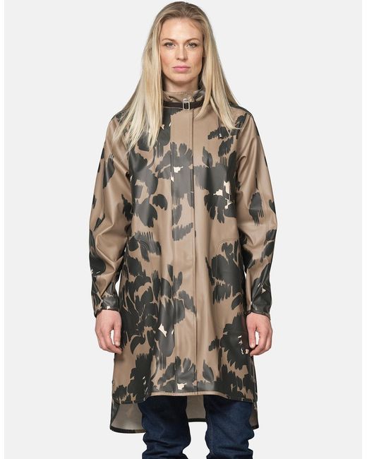 Ilse Jacobsen Multicolor Rain Print A-Line Rubberised Raincoat