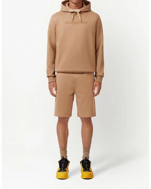 Burberry Natural Ansdell Logo Hooded Sweatshirt for men