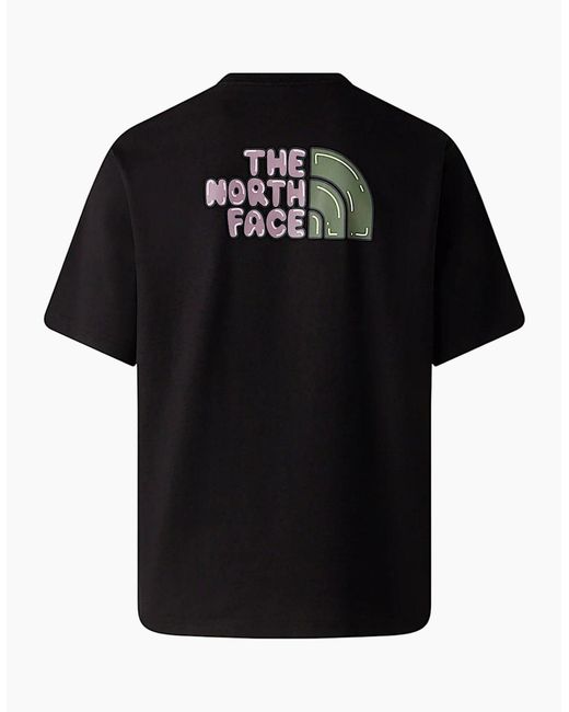The North Face Black T Shirts Bubble Logo Relaxed Fit Crew Neck Summer Tee for men