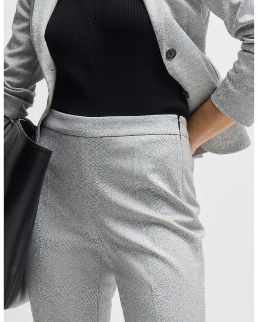 Boss Gray Tilunara Solid Patterned Slim Chinos