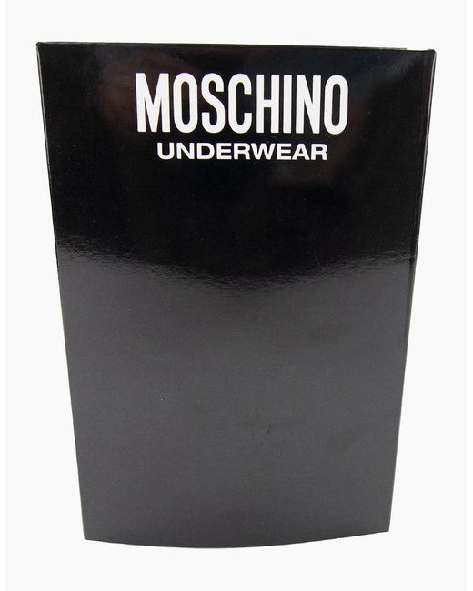 Moschino Gray Underwear Logo Print Stretch Cotton Trunks for men