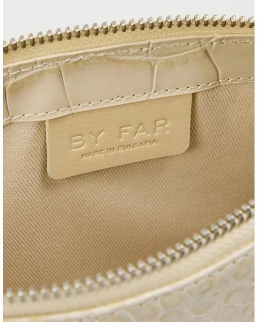 By Far Natural Embossed Leather Shoulder Bag