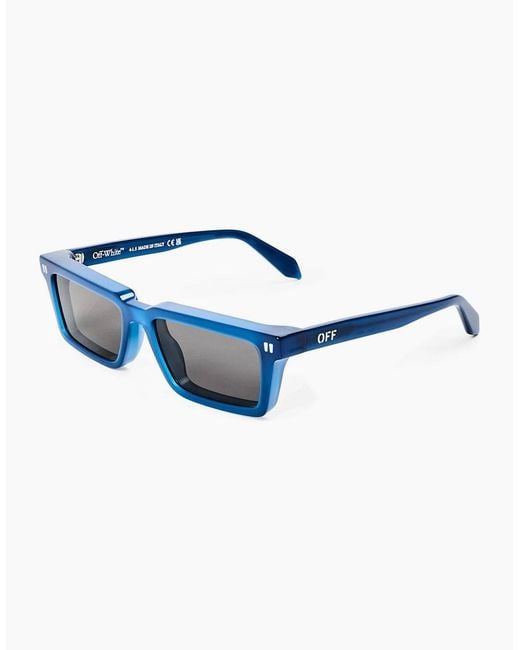 Off-White c/o Virgil Abloh Blue Tyler Rectangle Full Rim Sunglasses for men