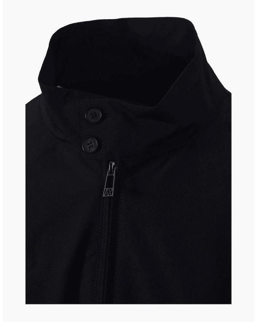 ARMANI EXCHANGE Blue Soft Shell Harrington Jacket for men