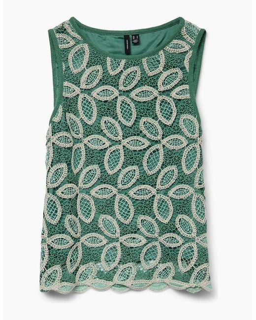 Vero Moda Green Crew Neck Long Sleeve Blouse