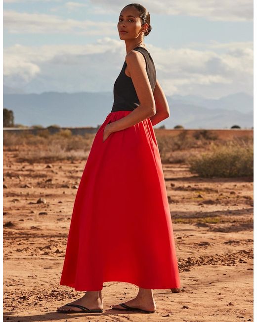 Ro&zo Red Cotton Poplin Skirt