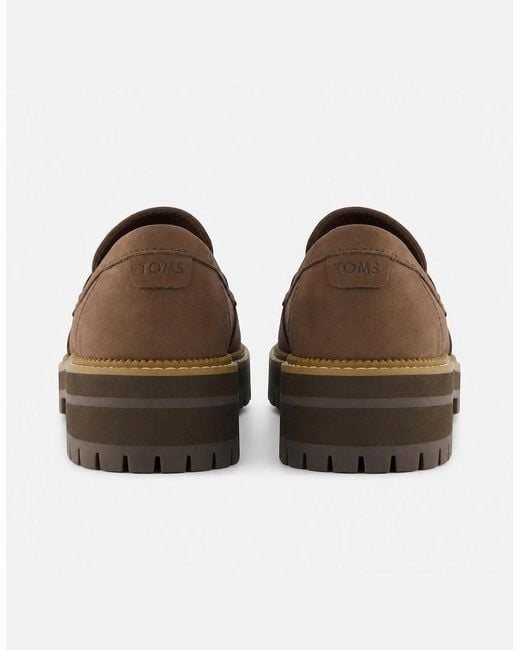 TOMS Brown Cara Loafer Shoes Dark
